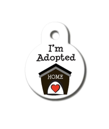 ID Tag Circle Small White Adopted -